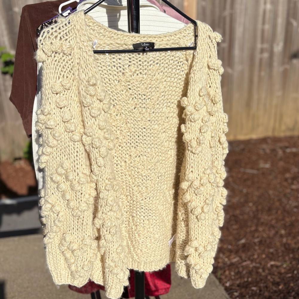 Cream Knit Cardigan.